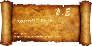 Mogyoró Erik névjegykártya